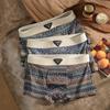 American Retro Ethnic Style Men's Cotton Boxer Briefs – Mid-Waist Square Pants, TikTok Trending Item