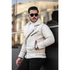 Men's Tan Color Napa Leather Cross Model Coat