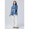 Welpenstickerei Denim-Bluse Babl91611