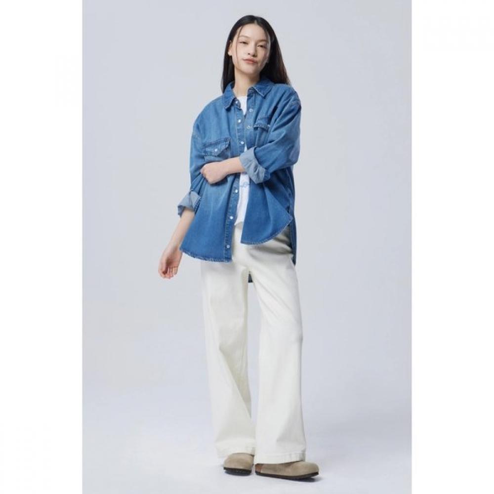 Puppy Embroidery Denim Blouse Babl91611 IN/42