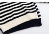 Frühling & Herbst Baby Baumwolle Knopf Strickpullover - Unisex Rundhals Streifen Oberteil