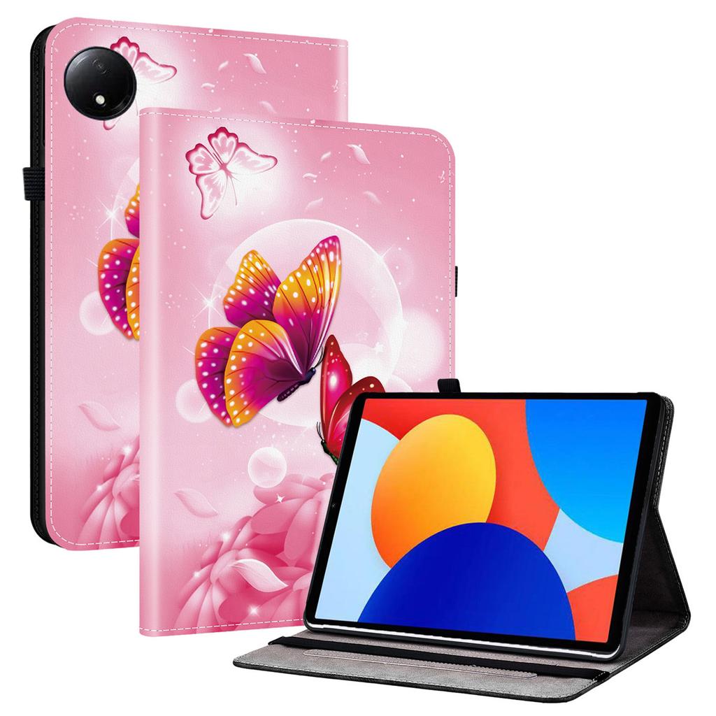 Für Xiaomi Redmi Pad SE 4G 8,7 Zoll Lederhülle Muster bedruckt Ständer Tablet-Hülle mit Kartenfächern