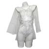 Clothes sexy lingerie women's three-point robe lace perspective passion free suit transparent temptation