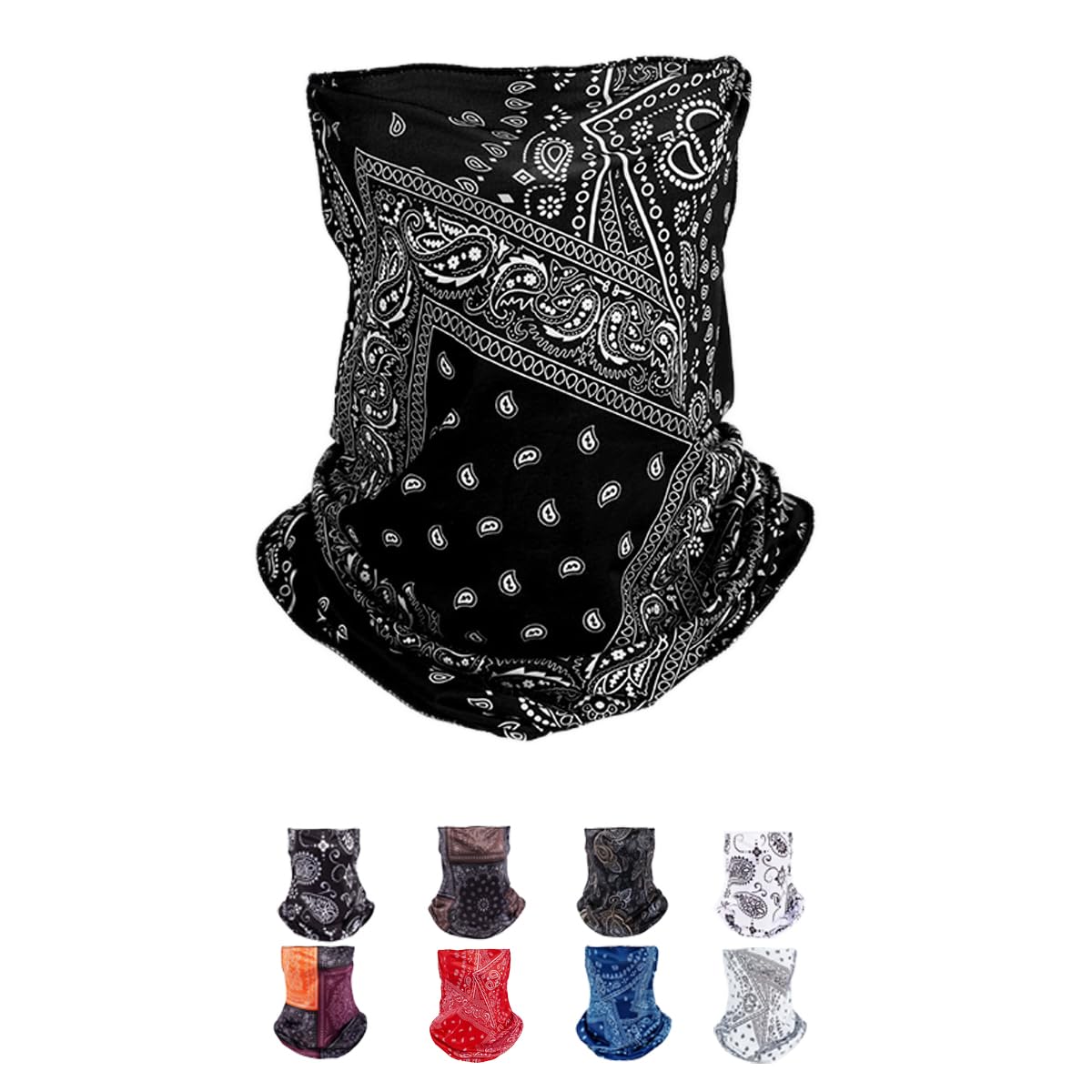 

Trifong Black Face Paisley UV Ear Neck Hay Sun Farm Men and Women Mask, Summer, Breathable, Pattern, Cooling, Protection, Loops, Camouflage, Thin,