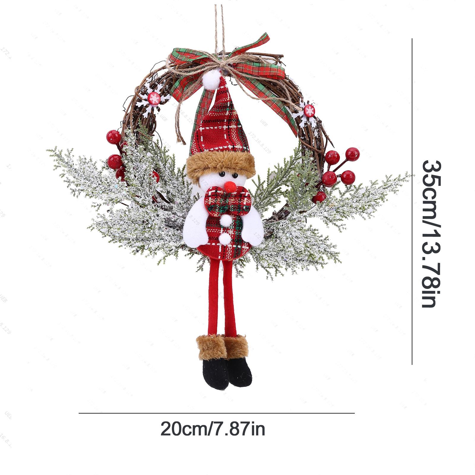 

Рождественская деревянная гирлянда в виде лося, многофункциональная гирлянда в виде снеговика с бантом на праздничную тему для стены входной двери фермерского дома