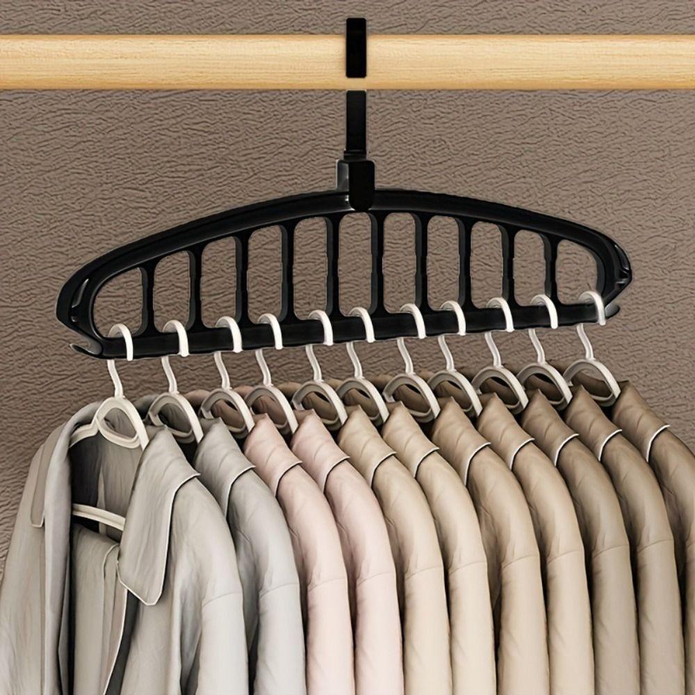Folding Clothes Hanger Multi Slot Wardrobe Storage Rack New Rotating Hanger Closet Storage