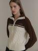 Anoetic Anc Two-Way Coloring Zip-Up_Brown