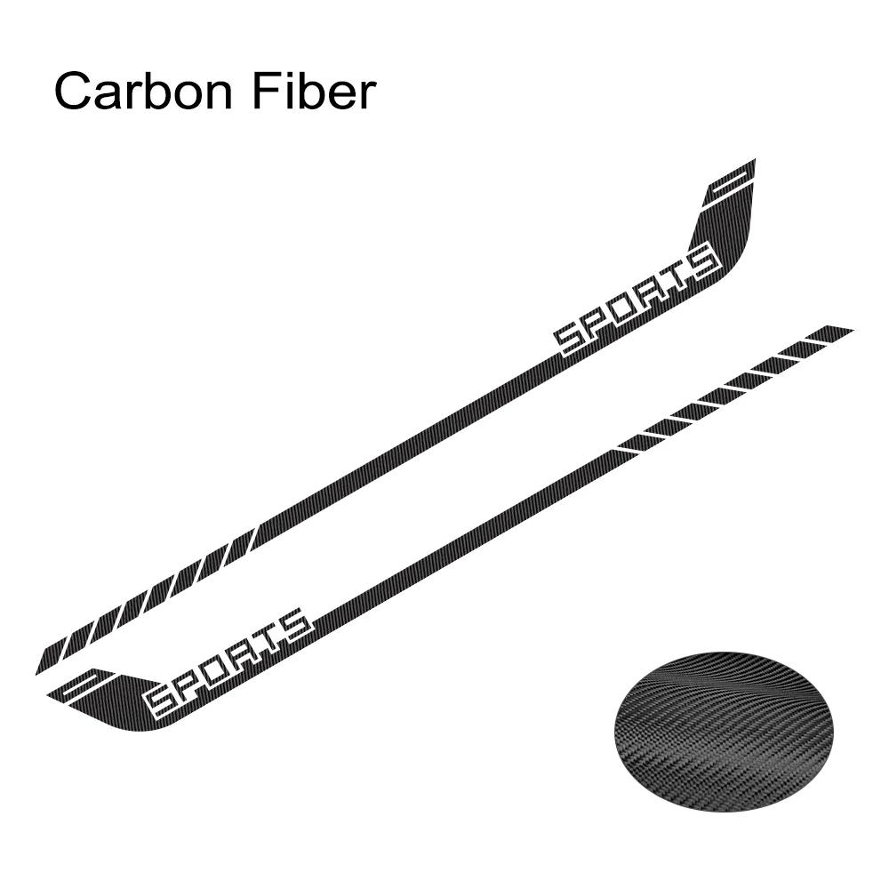 2PCS 200*20cm Sports Racing Stripe Pattern Car Stickers Car Body Side Skirt Decals Waterproof Auto Body Decoration Accessories