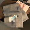 New Cute Rabbit Bow Wool Scarf Female Autumn and Winter Japanese Students Versatile Warm Scarf