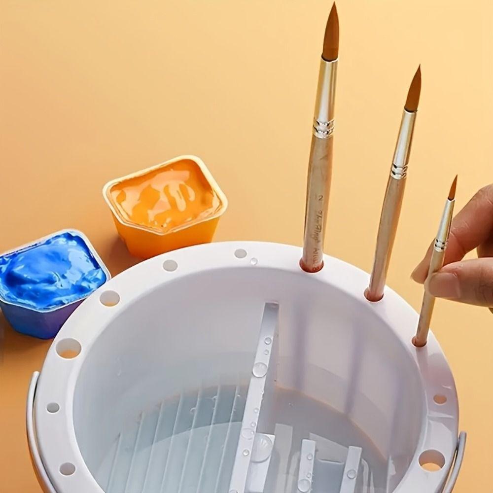 Handheld Paint Brush Washer Multifunctional Brush Cleaning Tool Brushes Tray Basin  Art Supplies