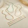 GEMCHIC Women's 18K Gold Plated Stainless Steel Layered Necklace Colorful Beads Starfish Pendant Summer Beach Clavicle Chain