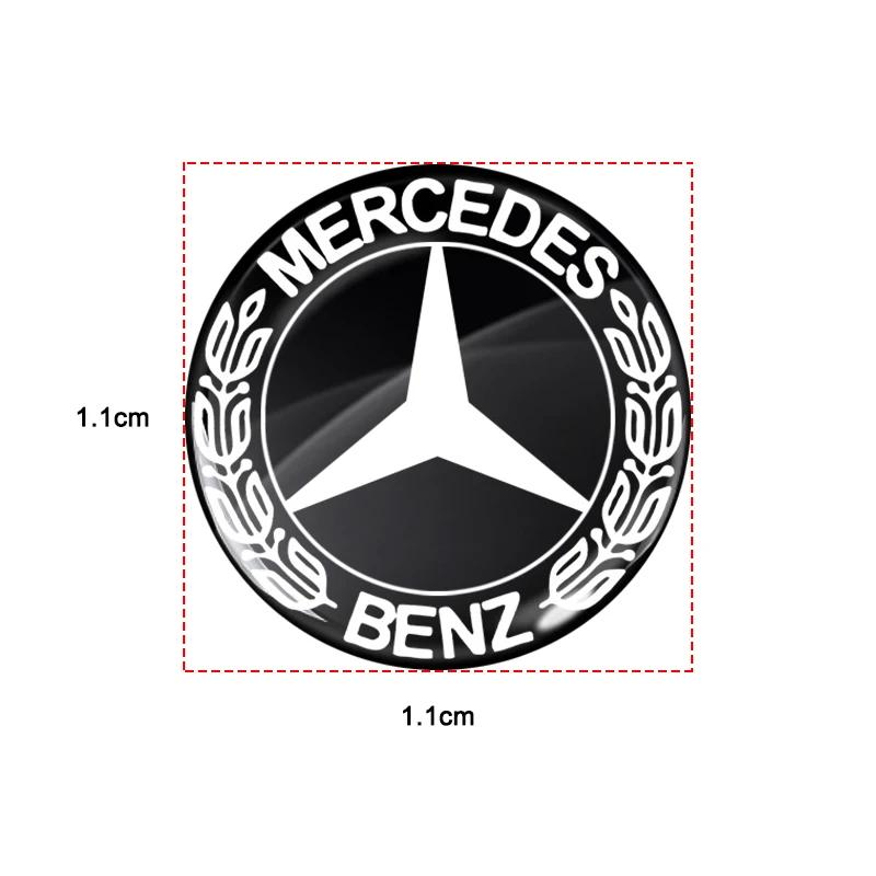 Car Sticker 11/14mm Aluminum Car Key Badge Sticker For Mercedes Benz W203 W204 W211 W210 W124 AMG W202 W212 W220 W205 W201 A Cla