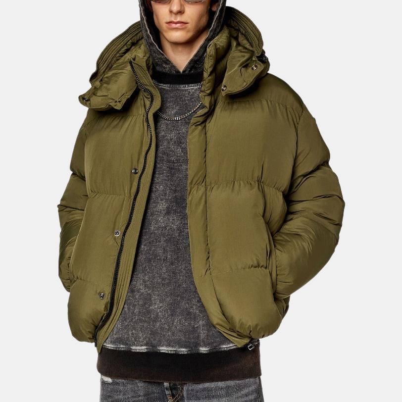 DIESEL FW23 Puffer Jacket Men's Olive Green A114670NIAU-5AF
