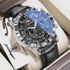 Top Military Man Wristwatch Waterproof Luminous Chronograph Leather Exquisite Watches Men Sports Quartz Watch
