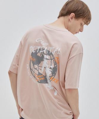 BUNKERBUSTER Grid Earth Short Sleeve Tee Light Pink (Mo7Tu436-021)