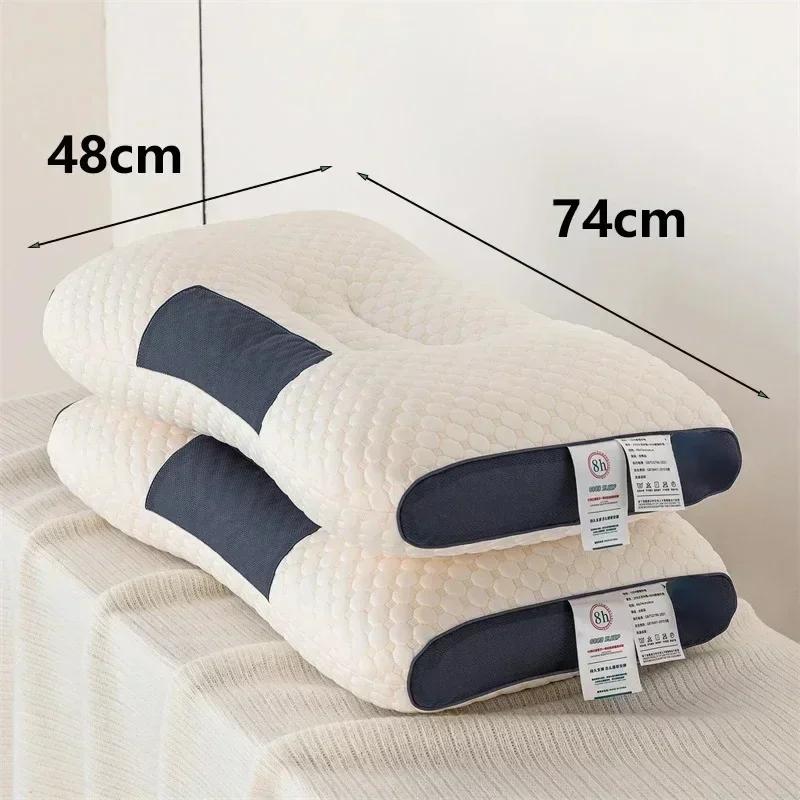 2025 New Type of household soy fiber massage SPA sleep pillow for sleep Aid, neck protection, orthopedic neck pillow