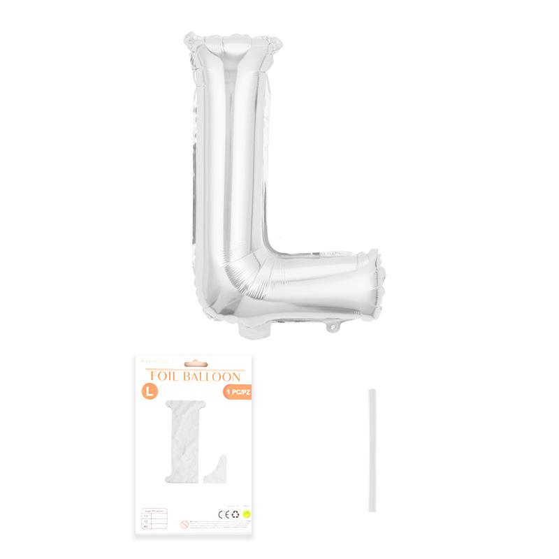 Independent Paper Card Packaging 16-Inch English Letter Aluminum Film Balloon Birthday Party Decoration Arrangement Aluminum Foil Balloon