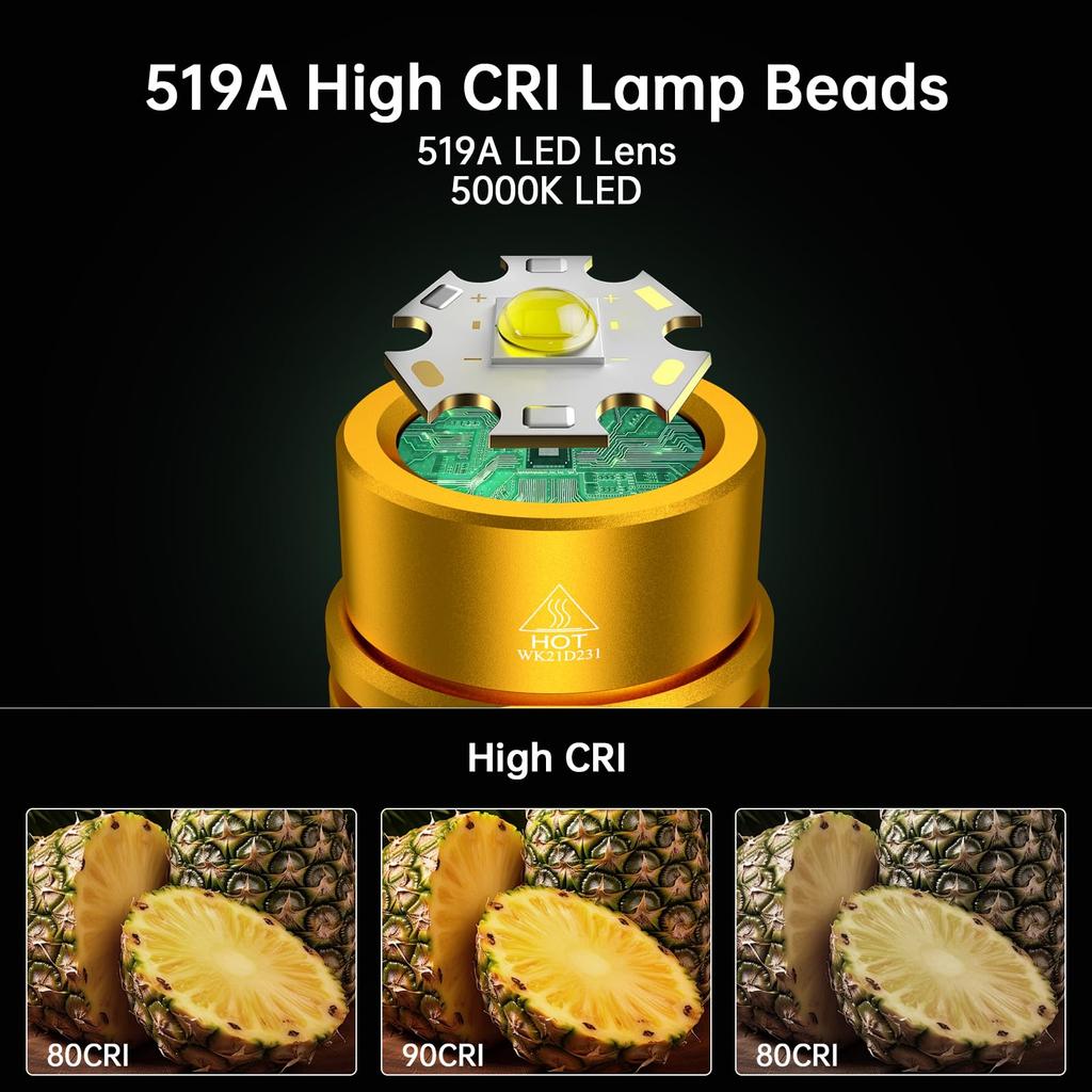 Wurkkos WK03 Disaster 90CRI s vysokým jasem LED 1200 lumenů s vysokým stupněm ochrany IP68 pro napájení Noční rybolov Opravy Svítilna, prevence, světlo,