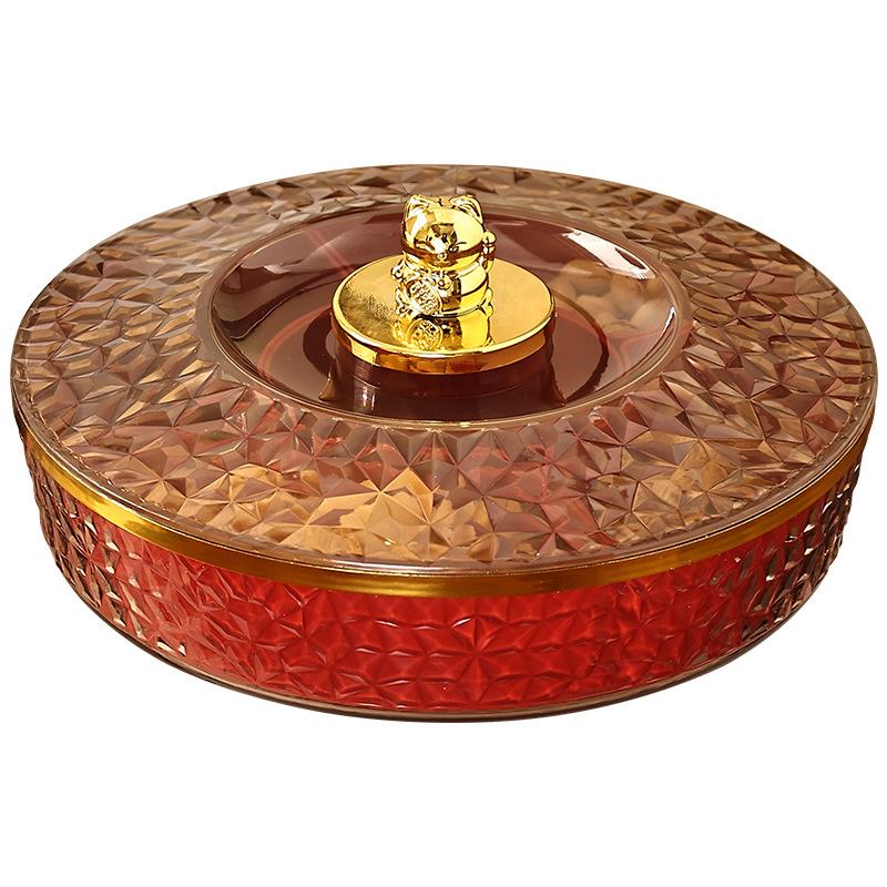 Chinese New Year Candy Box Household Living Room Sealed Dried Fruit Nut Storage Box Wedding Housewarming Festive Fruit Plate
