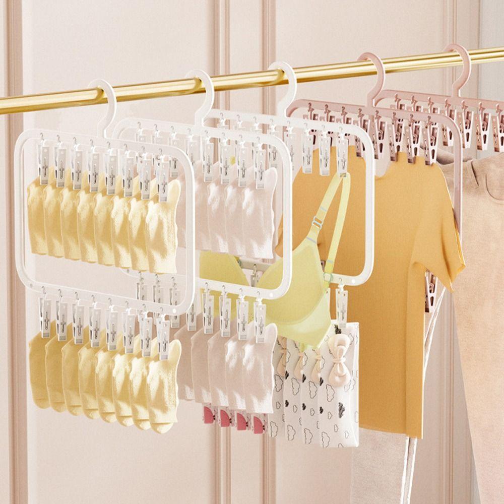 18/26 Clip Clothes Drying Rack Traceless Drying Clip  for Drying Underwear Towel Socks Baby Clothes