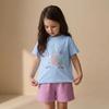 2026 Girls' Floral Print Short-Sleeve T-shirt - European & American Style, Round-Neck Children's Top