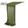 Rustic Table Runner Tablecloth Soft Washable Non-Fading Hand-dyed Wedding Party Decoration