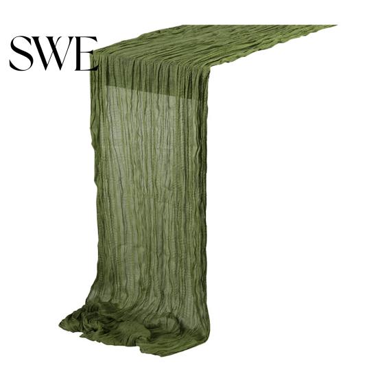 Rustic Table Runner Tablecloth Soft Washable Non-Fading Hand-dyed Wedding Party Decoration