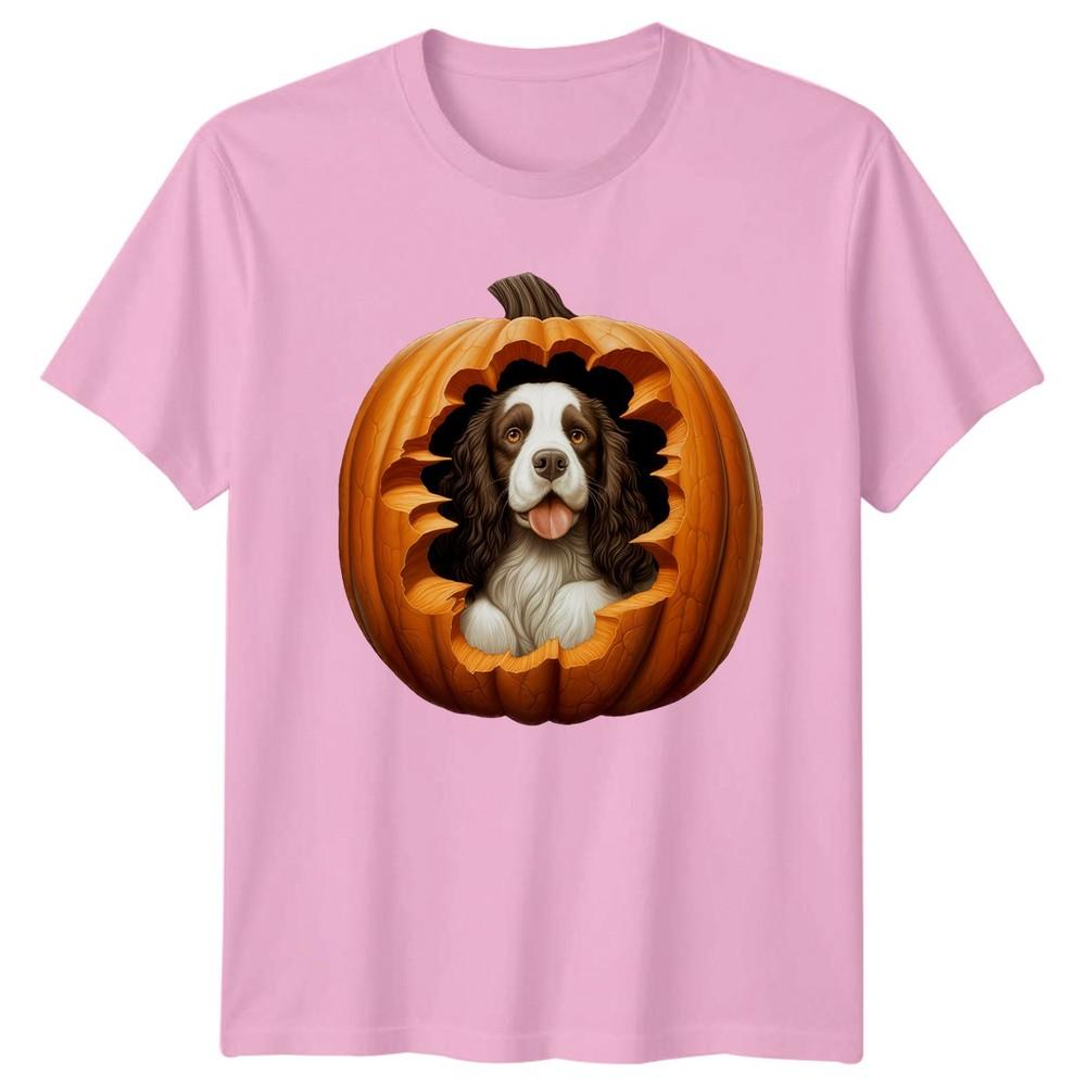 Halloween Pumpkin Dog TShirt Springer Spaniel Dogs Gift For Him And Her