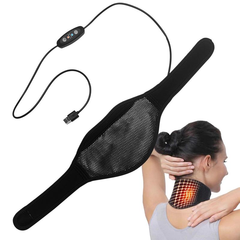 Portable Electric Heated Neck Protection Belt Three Adjustable Temperature Levels for Warmth and Neck Massage Neck Relaxation Pain Relief Heating Pad