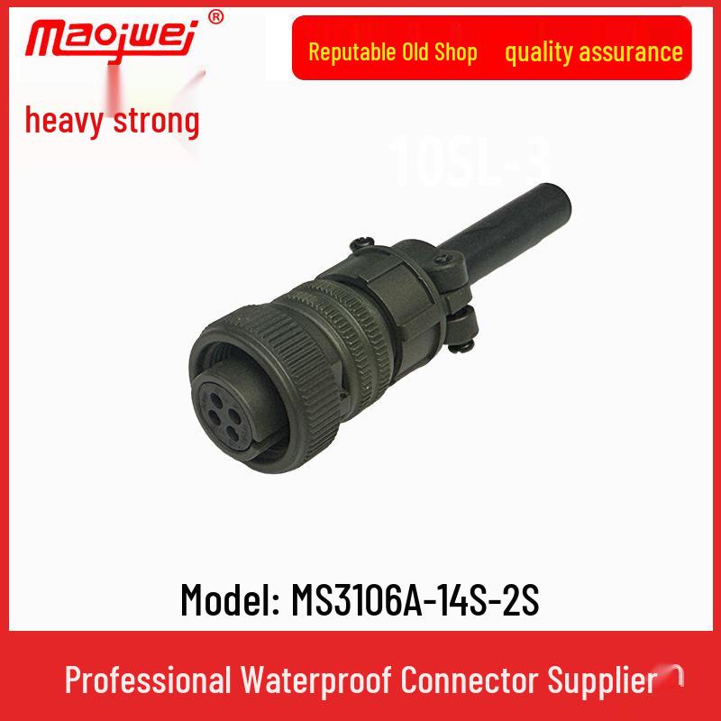 Heavy Duty 4-Pin Male-Female Connector US Plug MS3106A-14S-2S Socket MS3102A-14S-2P