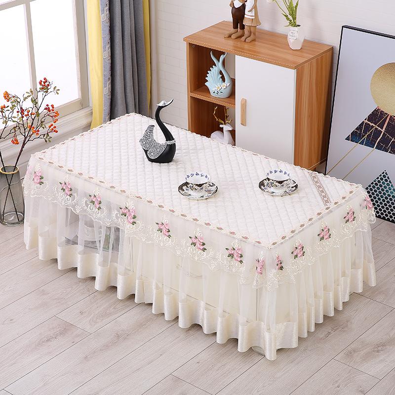 Modern Simple Household Tablecloth Processing Cotton And Linen Fabric Rectangular Peach Skin Velvet Table Cloth Coffee Table Cloth