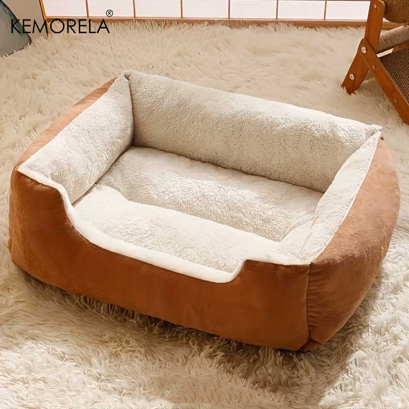 KEMOREL 1PC Cozy Plush Pet Bed For All Seasons Pet Lounger with Elastic, for Extra Small to Medium Breeds Multiple Sizes & Color