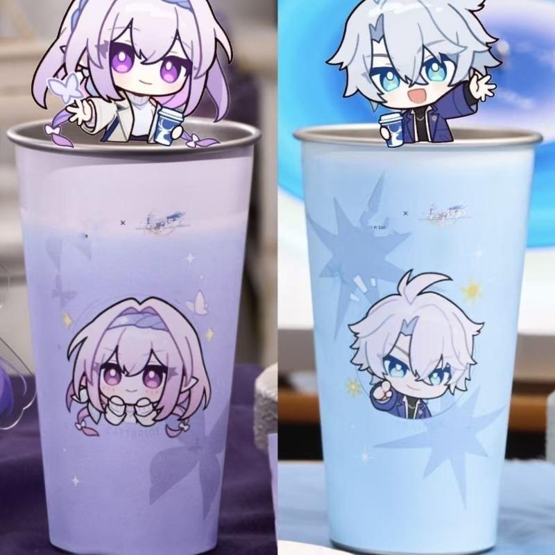 2Pcs Game Honkai: Star Rail Series Acrylic Standwater Cup Cartoon Character Creativity Printing Standwater Cup
