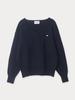 Mejongleuhaleu Opening V-Neck Knit 4 Colors