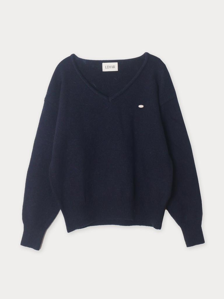 Mejongleuhaleu Opening V-Neck Knit 4 Colors