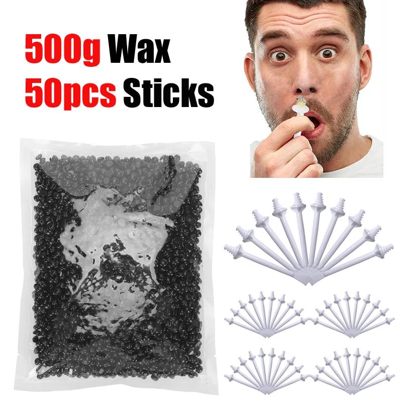

50PC Nose Hair Stick Wax Bean Set Portable Painless Easy Quick Nose Hair Removal Tool Wax Cleaning Tools Accessories Unisex
