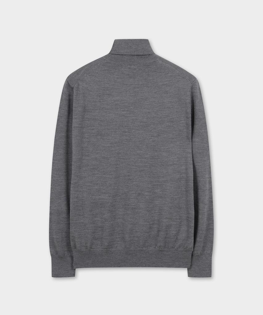 BROOKS BROTHERS Merino Wool Logo Turtleneck Sweater (Grey) (Bbwumnf301)
