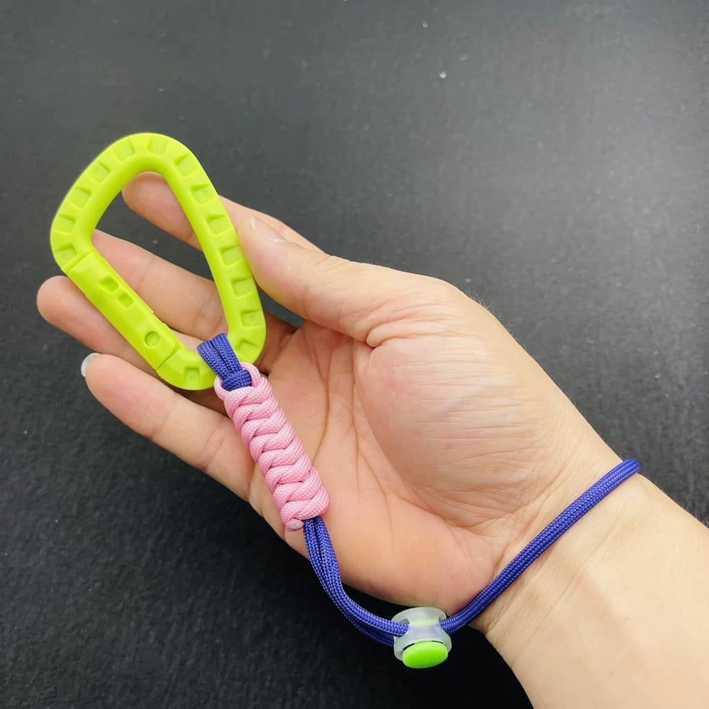 Hand-woven Paracord Carabiner Anti-lost Adjustable Keychain Outdoor Hiking Tools Kettle Buckle Hooks Backpack Accessories