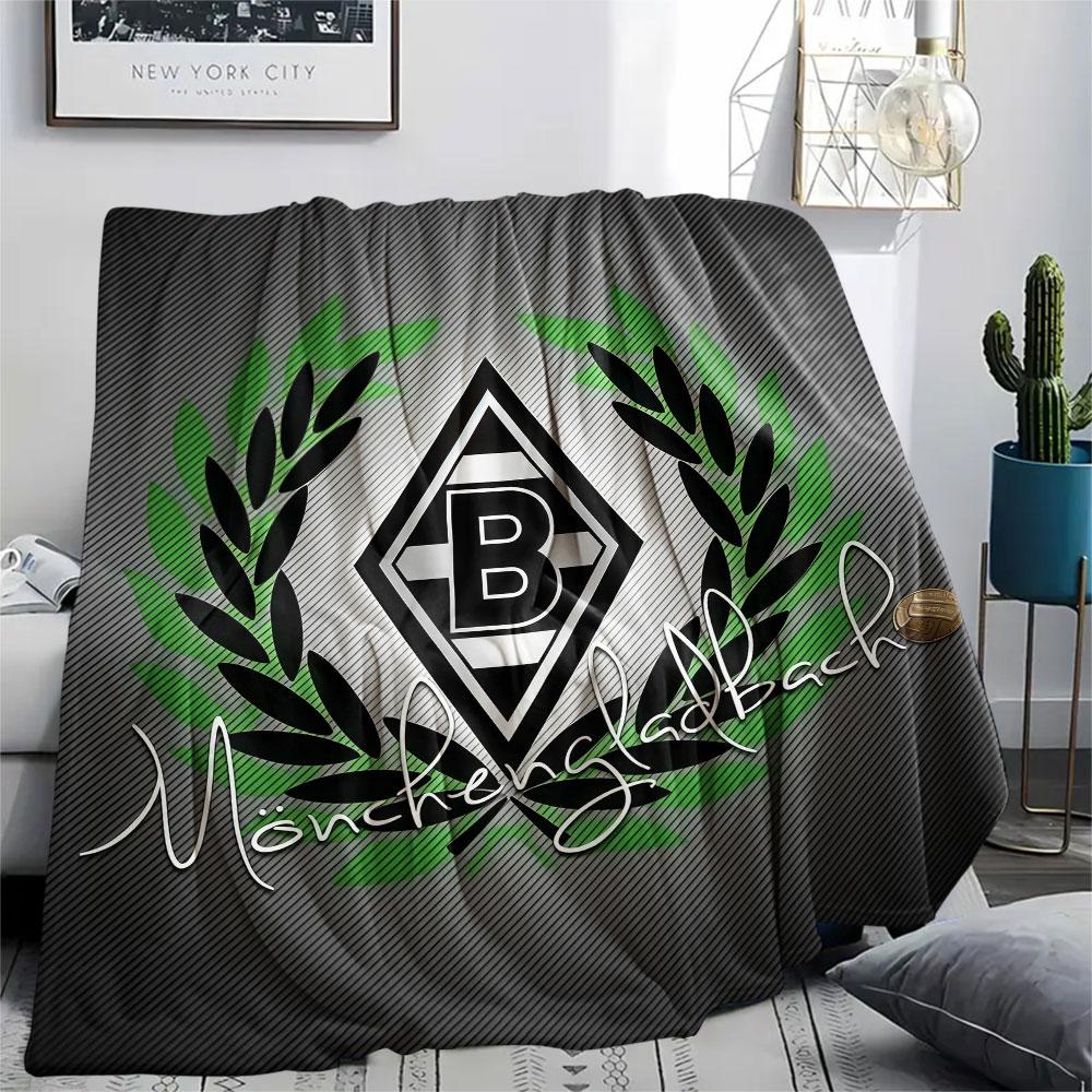 Borussia Monchengladbach Printed Flannel Blanket, soft throw for bedroom sofa, washable, Christmas present, great gift.