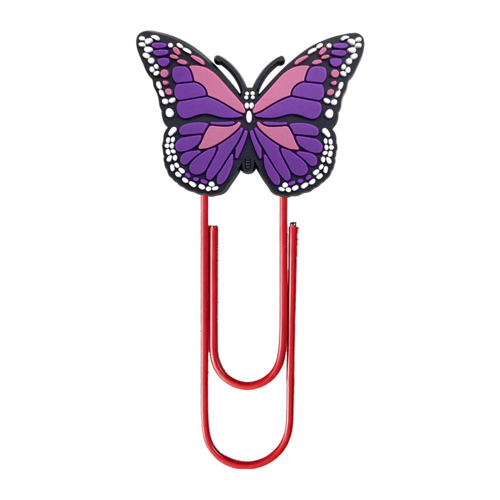 Creative Cute Butterfly U-Shaped Paperclip Bookmark - PVC Cartoon Office Supplies
