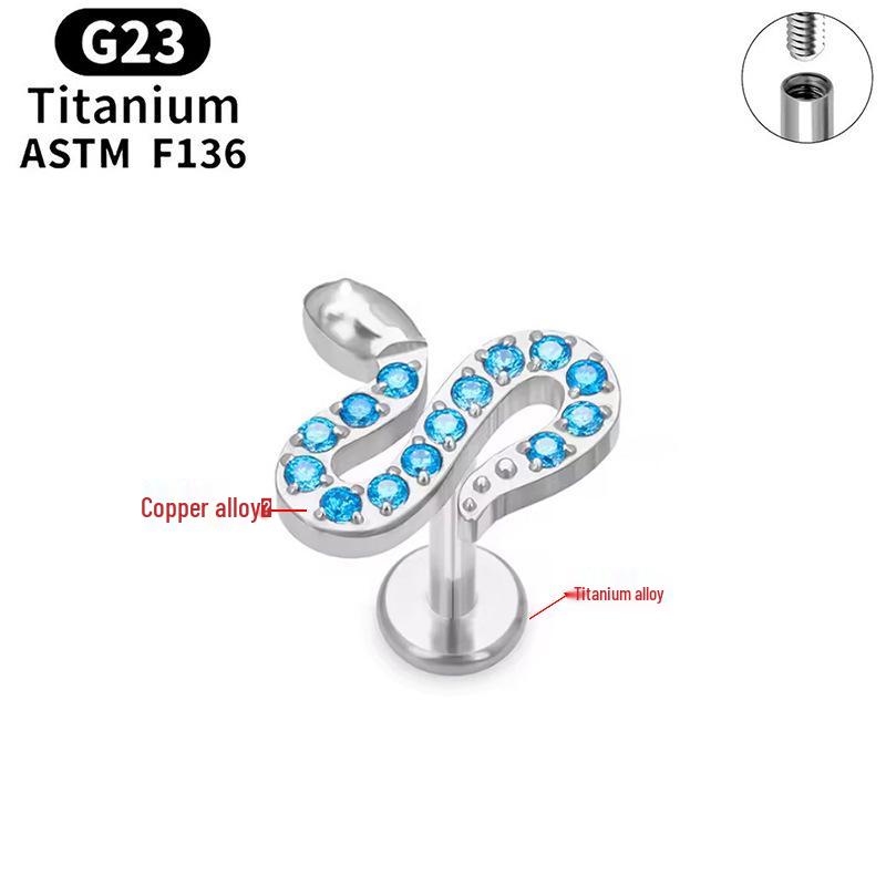 G23 Titanium Butterfly Lip & Ear Cartilage Stud Earrings with Internal Thread - Simple, Luxurious Design for Women's Piercings