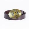 Men's Whole Cowhide Casual Belt White K Gold Buckle Smooth Buckle Board Buckle Belt