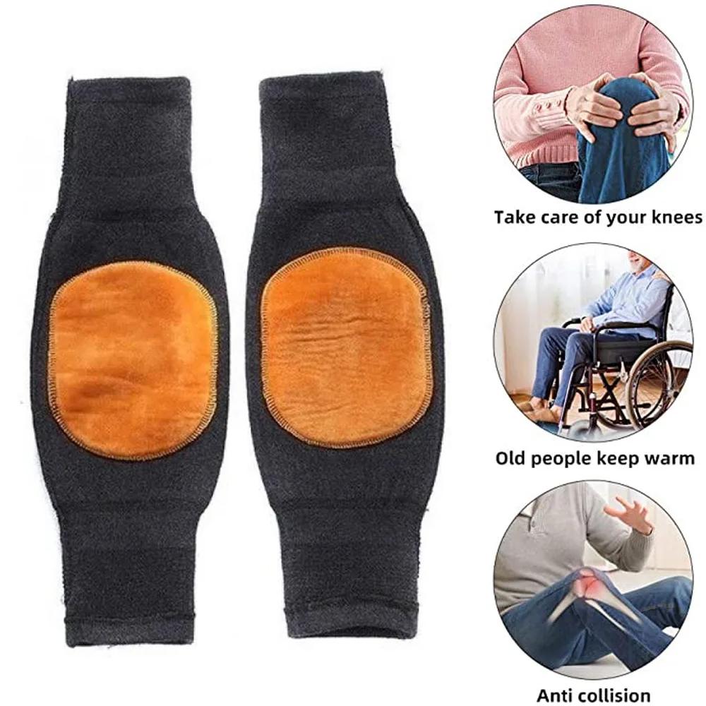 1 Paar Unisex Kaschmirwolle Kniebandage Pads - Winter Warme Thermische Kniewärmer, Verdickte & Verlängerte Knieschoner Für Arthritis