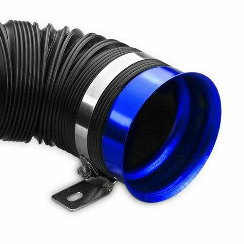 Tubo Flessibile Scalabile Regolabile da 3" per Aspirazione Aria Fredda Turbo Auto Blu