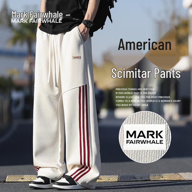 MARK FAIRWHALE Men s Summer Loose Straight-Leg Casual Pants M
