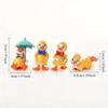 Miniature Figurines 4 Mini Ducks Fairy Garden Miniature Farm Figurines Moss Landscape Cute Ornaments Kit for Home Outdoor Décor