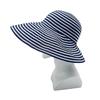 Big Brim Foldable Sun Hat for Women Summer Sun Protection Fisherman Hat Striped Big Head Circumference Outdoor Cycling Sun Hat