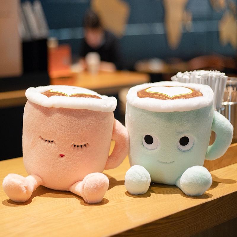 Cute And Comfy Matcha Latte Coffee Cup Plush Toy For Cozy Decor