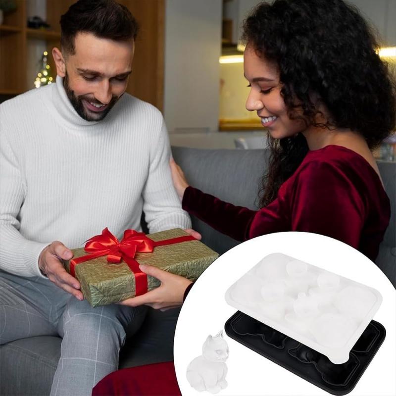 3D Cat Ice Cube Tray Mold BPA-Free Silicone Ice Cube Maker for Whiskey Cocktails