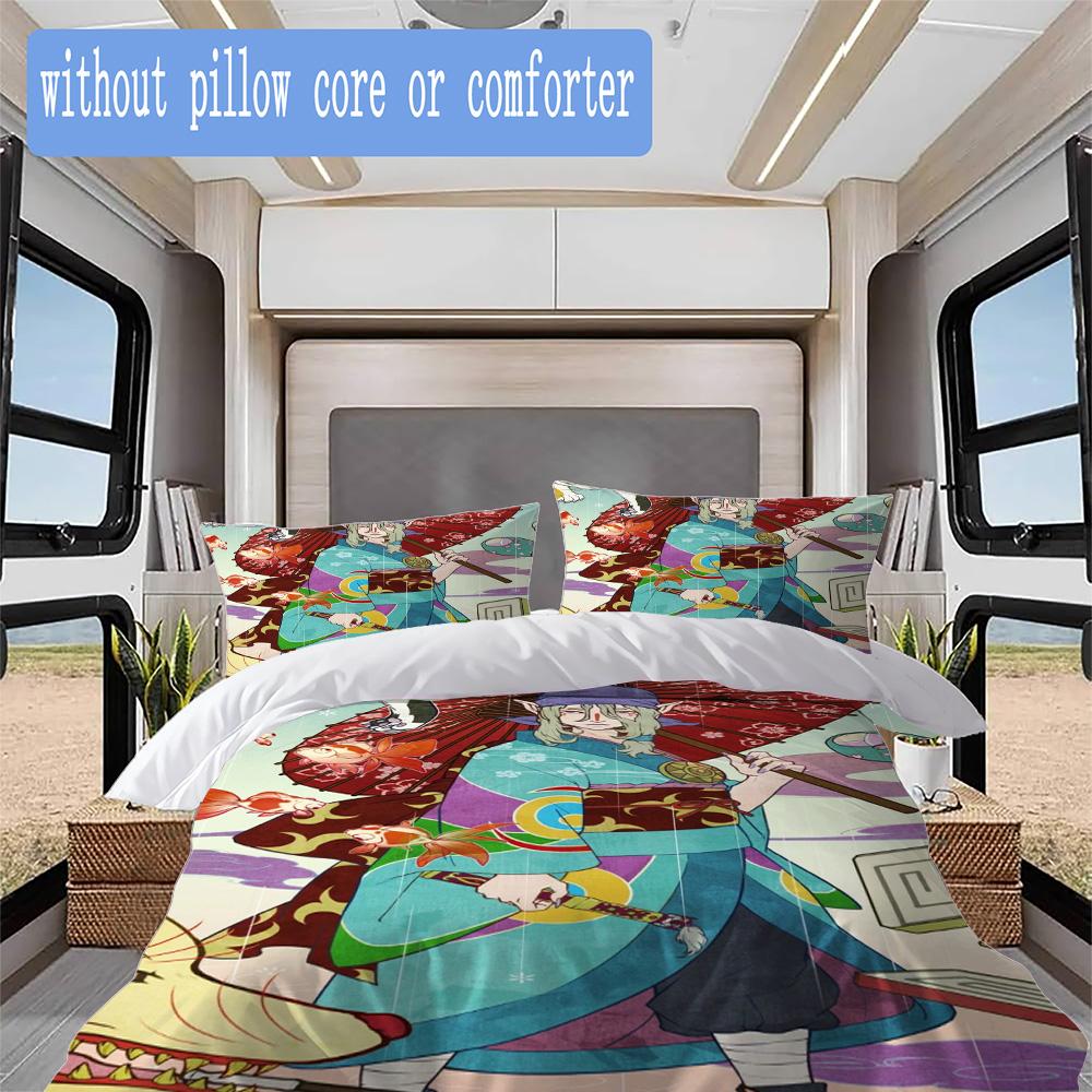 Mononoke Pattern Bedding,Quilt Set Quilt Cover Pillowcase Home Birthday Gift (1*duvet cover+2*pillowcase,without core)FSJT261012391
